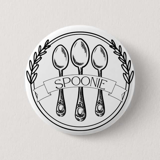 Knapp för kännedom om Spoonie Chronic Sjukdom (Framsida)