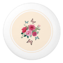 Knapp för keramiska lådor - blommigt