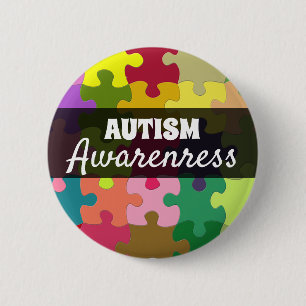 Knapp för medvetandegörande av Autism Puzzle Bie