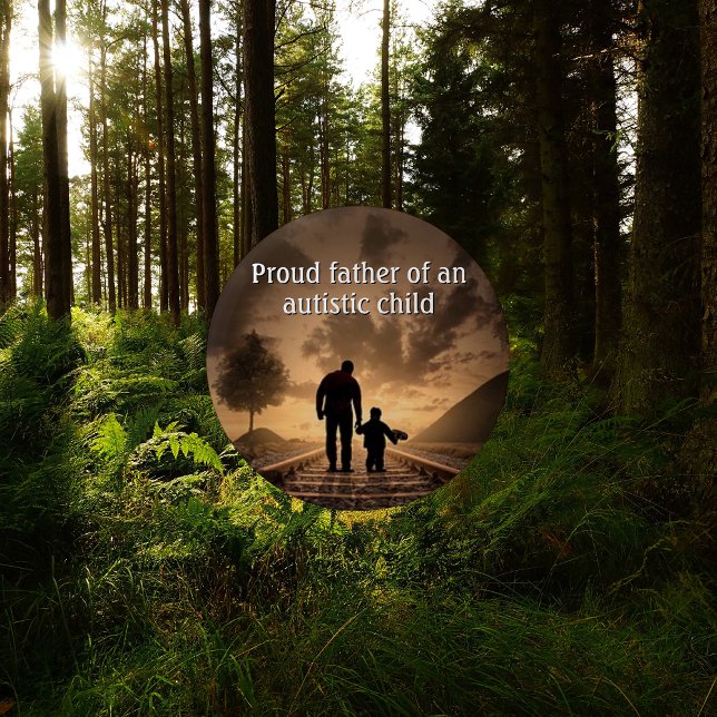 Knapp för medvetenhet om far och barns autism (Skapare uppladdad)