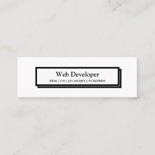 Knapp för minsta utvecklare av vit svart Webben Mini Visitkort