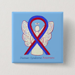 Knapp för Noonan Syndrome Awareness Ribbon Angel