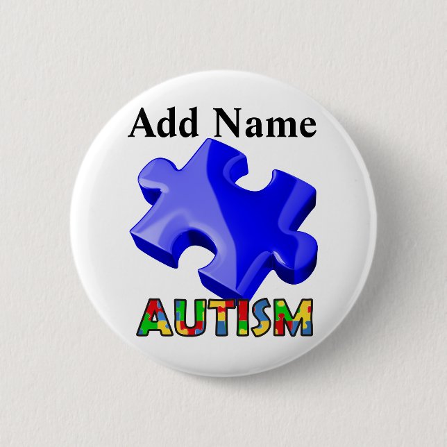 Knapp för ökad medvetenhet om autism Blåpussel Anp (Framsida)