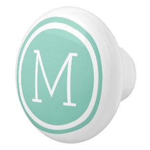 KNAPP FÖR Personlig AV Aqua Monogram Knopp