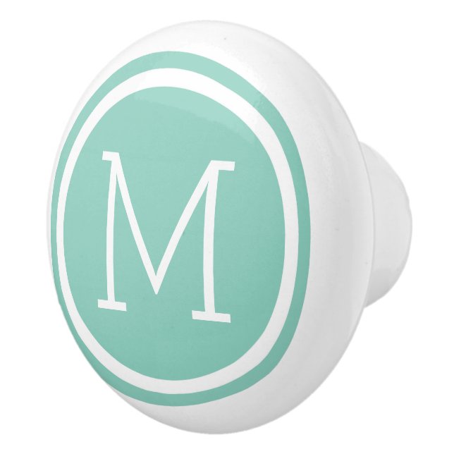 KNAPP FÖR Personlig AV Aqua Monogram Knopp (Höger)