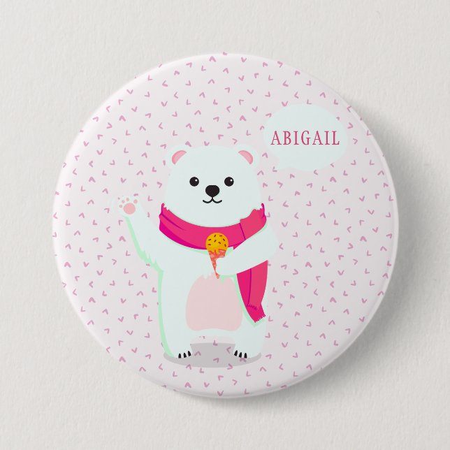 Knapp för Polar Bear-Personlig (Framsida)