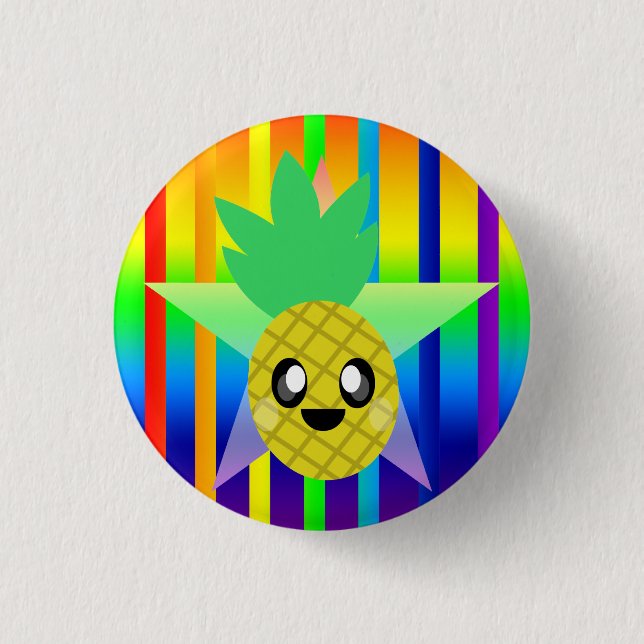 KNAPP FÖR ROLIGT AV KAWAII PINEAPPLE RAINBOW-TOPPE (Framsida)