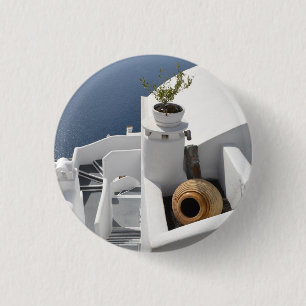 knapp för Santorini-arkitektur/märke