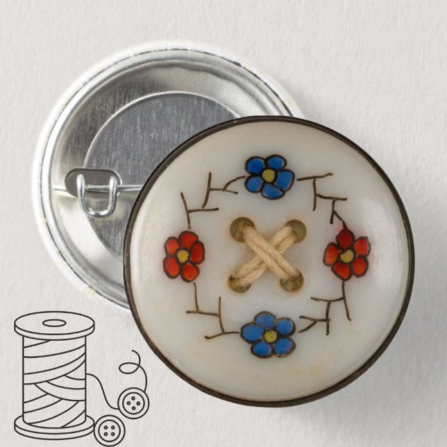 Knapp för sömning av Vintage i Cute (A cute vintage sewing button button. Choice of sizes available.)