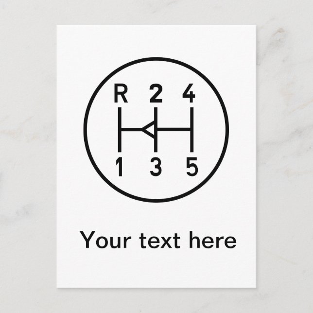 Knapp för sportbilsutrustning, överföringsskift mö vykort (Framsida)