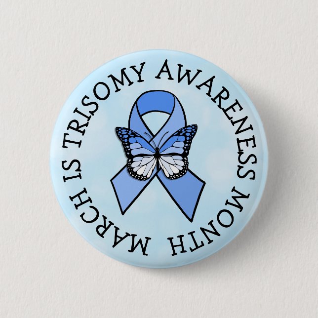 Knapp för Trisomy Awareness Ribbon (Framsida)