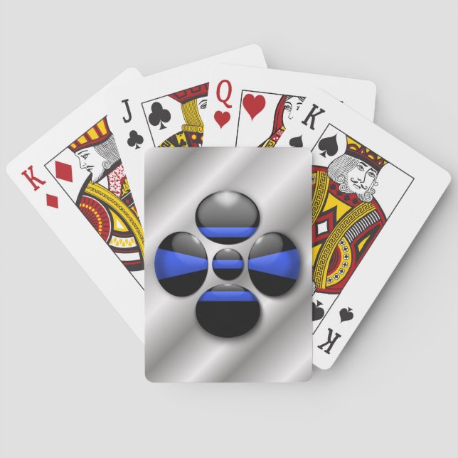 Knapp för tunn blå linje casinokort (Baksidan)