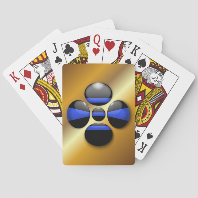 Knapp för tunn blå linje casinokort (Baksidan)