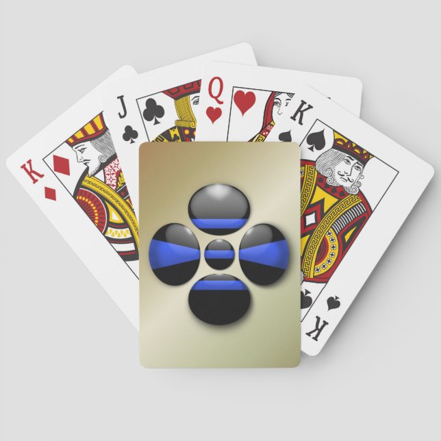 Knapp för tunn blå linje kortlek (Baksidan)