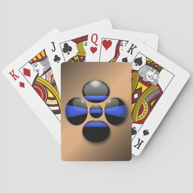 Knapp för tunn blå linje spel kort (Baksidan)