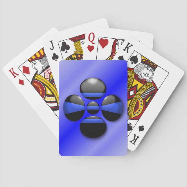 Knapp för tunn blå linje spelkort (Baksidan)