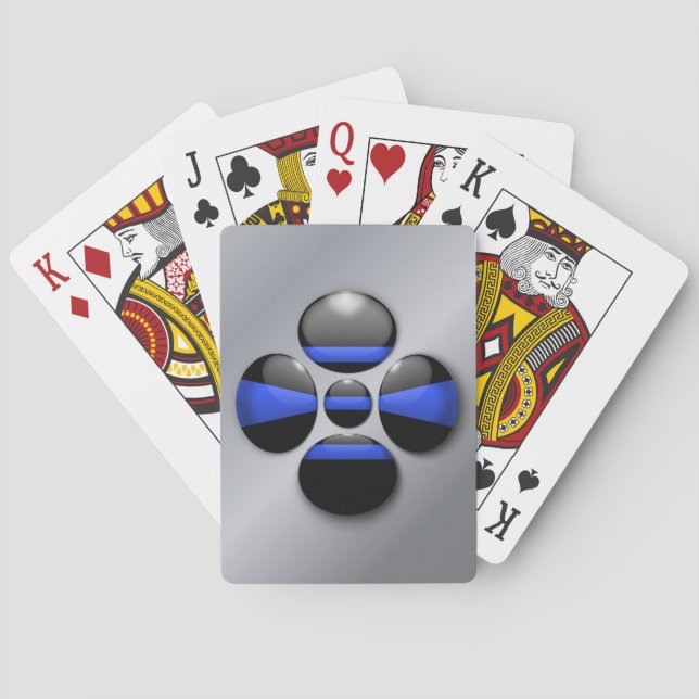 Knapp för tunn blå linje spelkort (Baksidan)