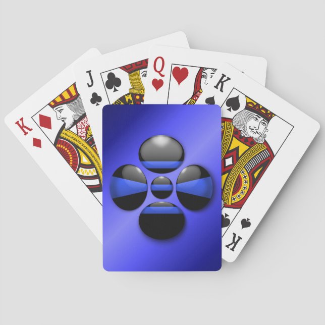 Knapp för tunn blå linje spelkort (Baksidan)