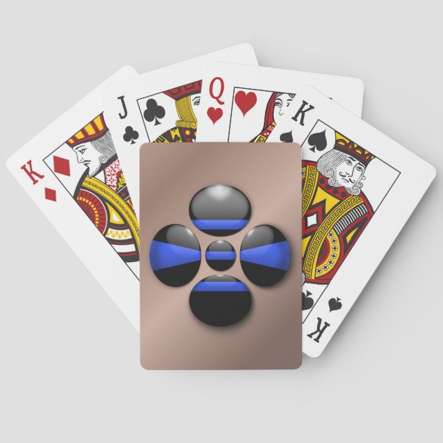 Knapp för tunn blå linje spelkort (Baksidan)