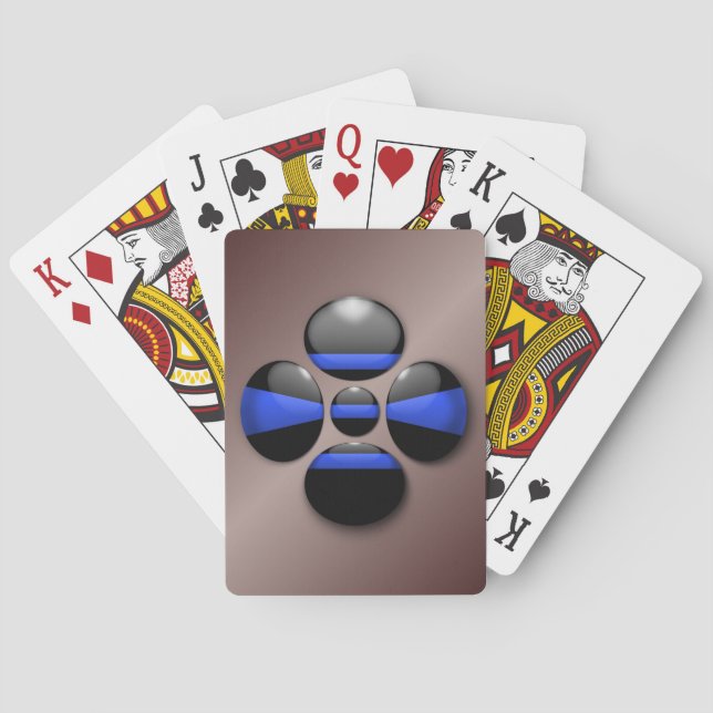 Knapp för tunn blå linje spelkort (Baksidan)