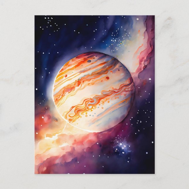 Knapp för vaterfärgsdarr jupiter Art Vykort (Framsida)