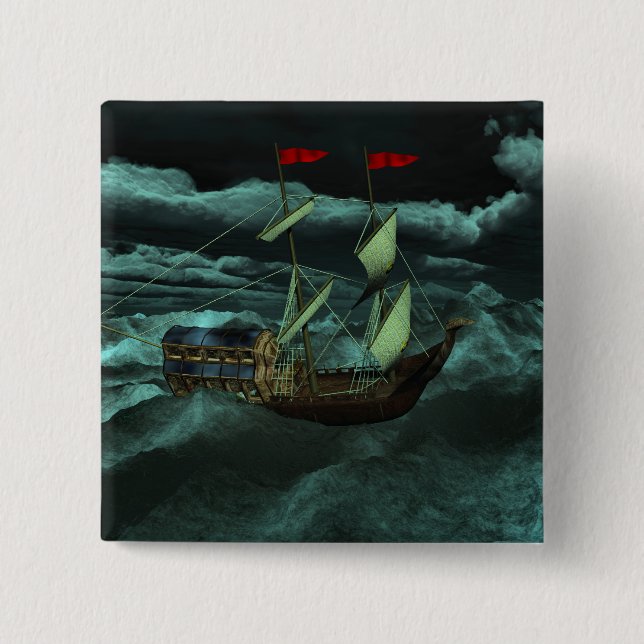 Knapp för Vild och Stormy Sea (Framsida)