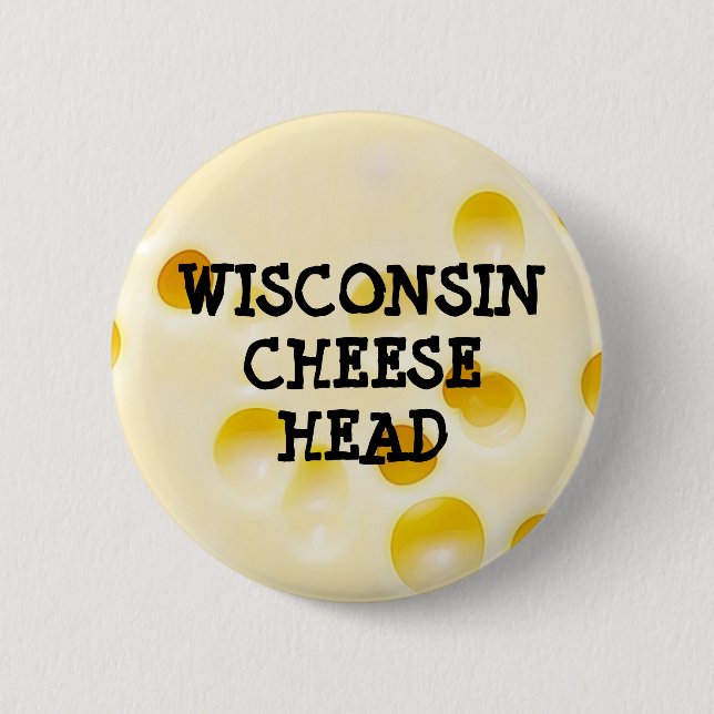 Knapp för Wisconsin Cheese Head (Framsida)