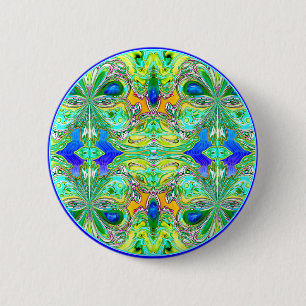 Knapp: "Grönt Butterflies with Blue Gemstones" Knapp