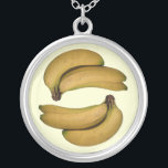 Knäpp halsband<br><div class="desc">Ett hänge som presenterar två bilder av en grupp av bananer.</div>