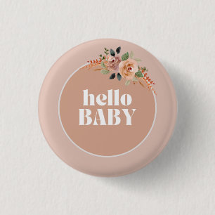 Knapp, Hej Baby, Boho Modern Baby Shower-märke Knapp