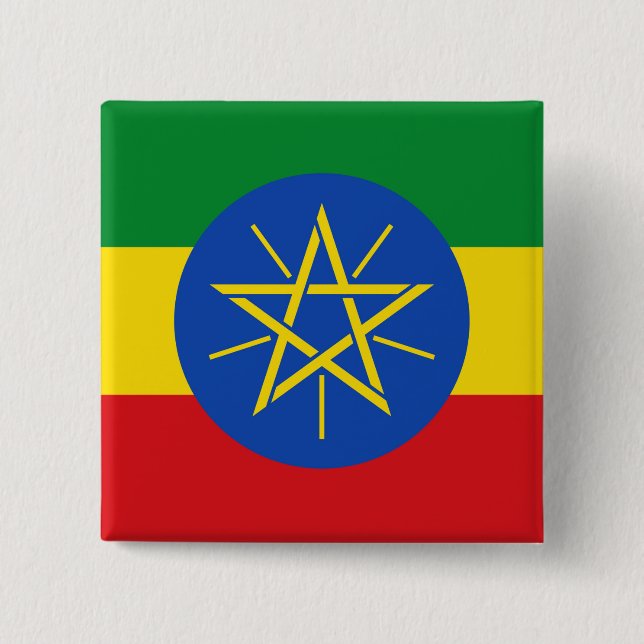 Knapp med Etiopiens Flagga (Framsida)