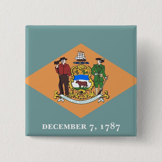 Knapp med Flagga av Delaware (Framsida)