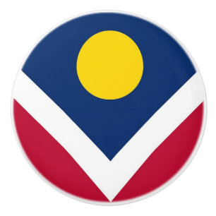 Knapp med flagga av Denver City, USA Knopp