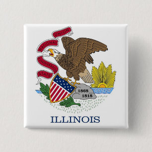 Knapp med Flagga av Illinois