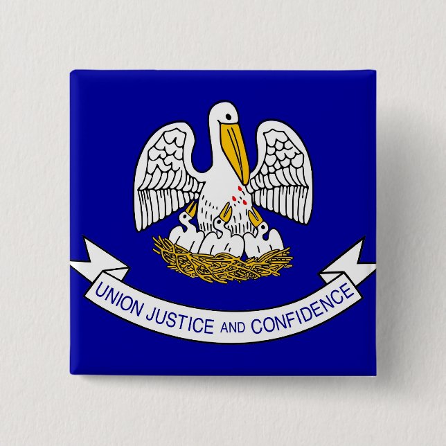Knapp med Flagga av Louisiana (Framsida)