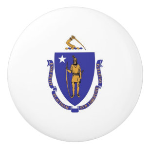 Knapp med flagga av Massachusetts Knopp
