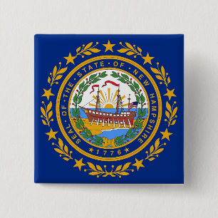 Knapp med Flagga av New Hampshire