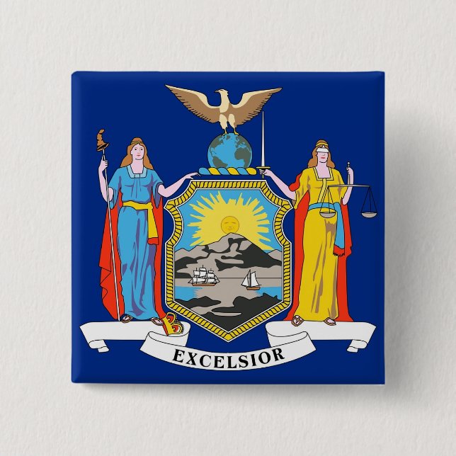 Knapp med Flagga av New York (Framsida)