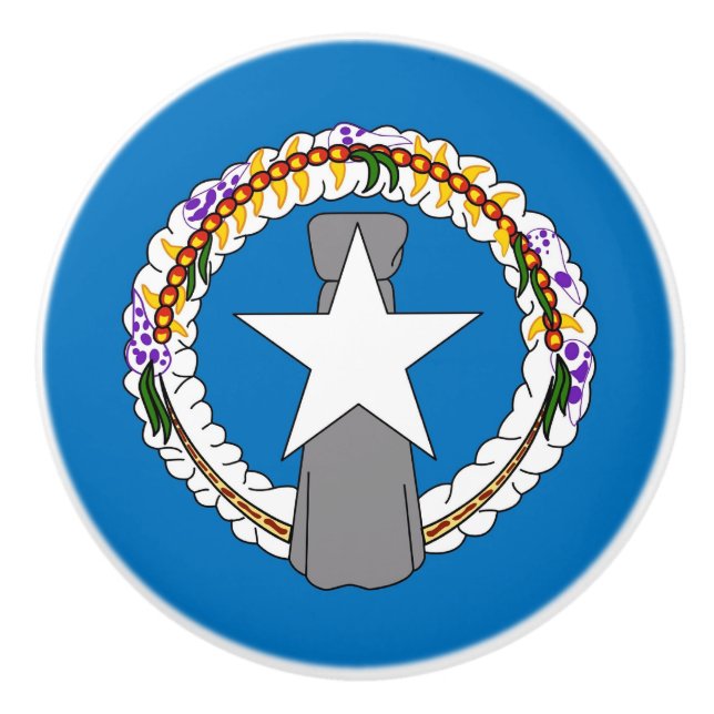 Knapp med flagga av Nordmariana Knopp (Framsidan)