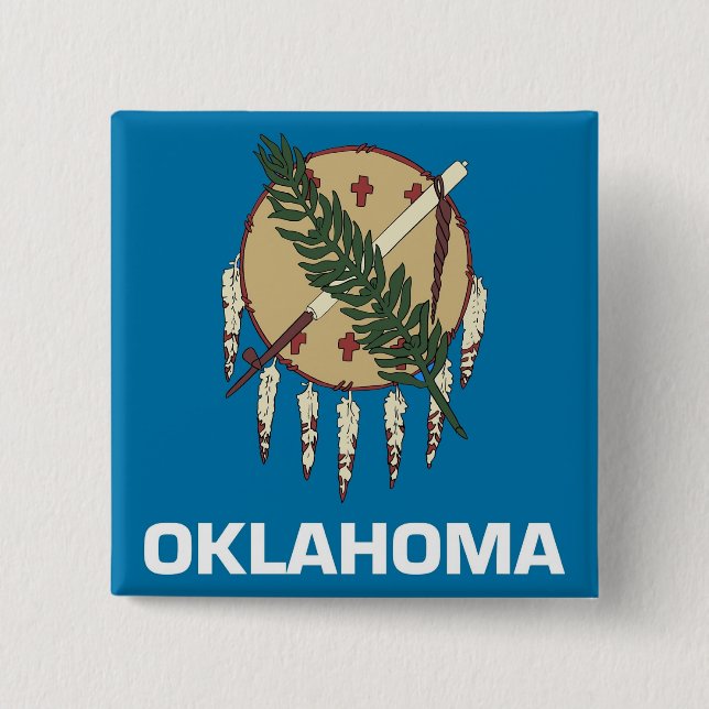 Knapp med Flagga av Oklahoma (Framsida)