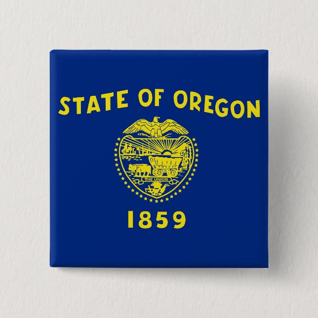 Knapp med Flagga av Oregon (Framsida)