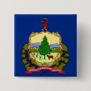 Knapp med Flagga av Vermont