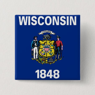 Knapp med Flagga av Wisconsin