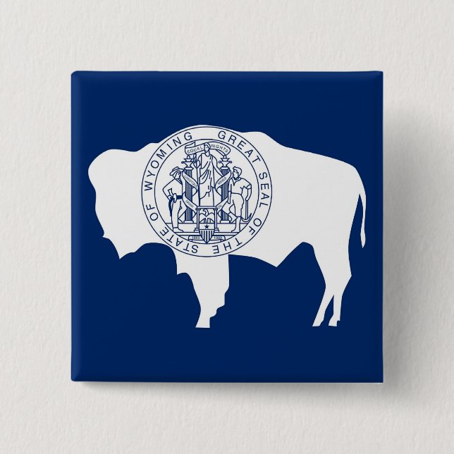 Knapp med Flagga av Wyoming (Framsida)