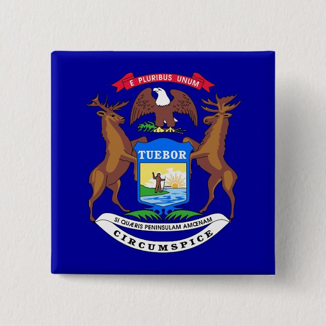 Knapp med Flagga Michigan (Framsida)