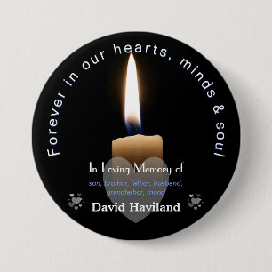 Knapp med Lit Candle som Memorial HAMbyWG
