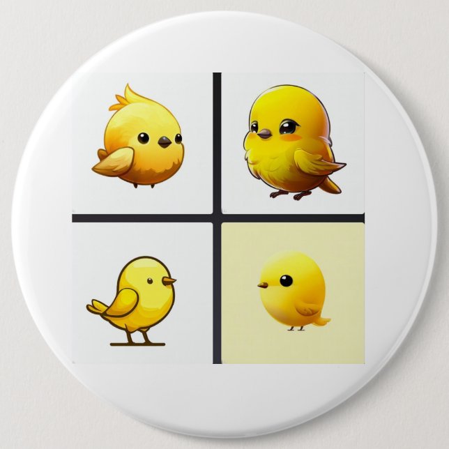 Knapp med min design, små söta gulter (Framsida)