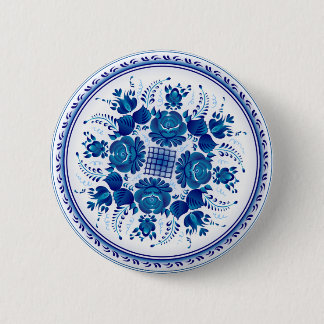 Knapp med ornament i Gzhel stil