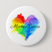 Knapp med Rainbow Splatter Heart