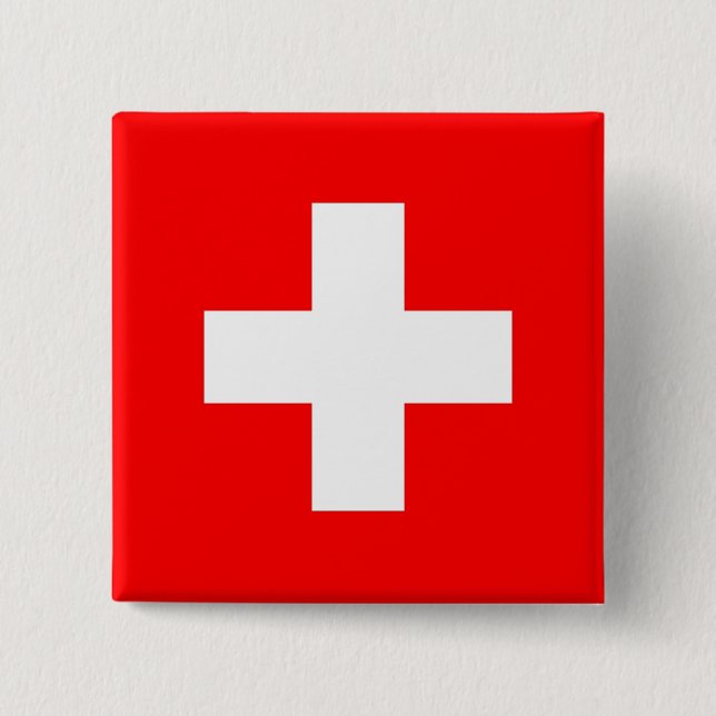 Knapp med Schweiz Flagga (Framsida)